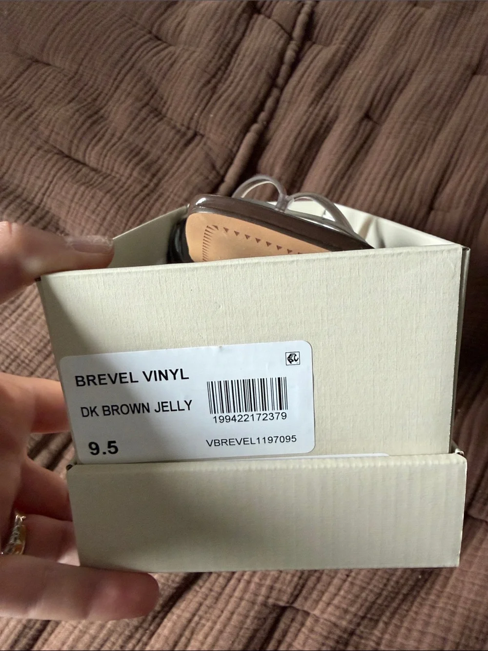 DOLCE VITA Brevel Vinyl Translucent Strap Sandal NEW 9.5 in brown